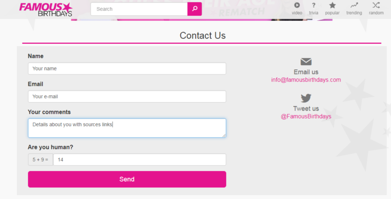 How to make a profile on famous birthdays